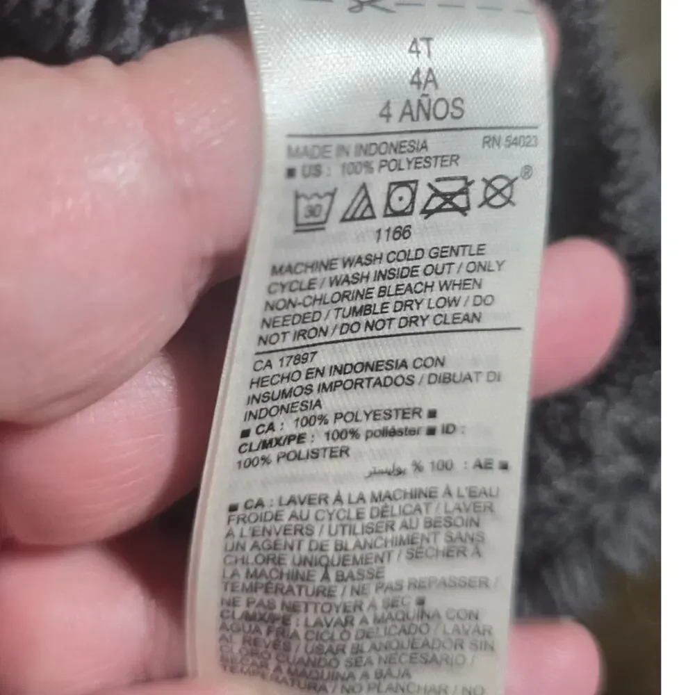 Old Navy Jacket Coat Pink and Grey With Pink Ears on Hood Size 4T